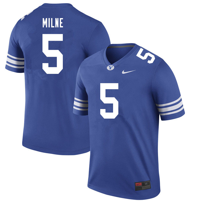 Men #5 Dax Milne BYU Cougars College Football Jerseys Sale-Royal
